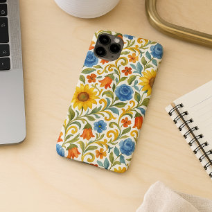 Chic Sicilian Colourful Leaves Floral Art Pattern Case-Mate iPhone Case