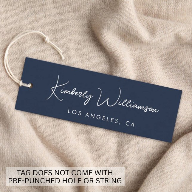 Chic Signature Script Blue Hang Tag (Empower your name in our signature script as your logo and brand identity)