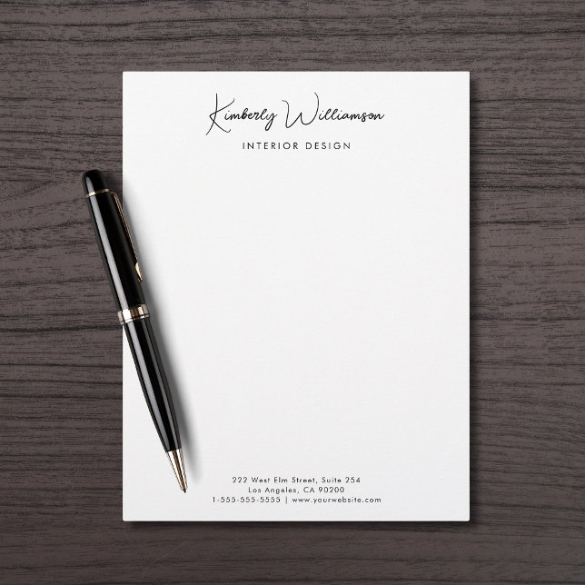 Chic Signature Script Business Name Custom Letterhead (Creator Uploaded)