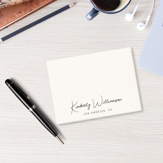 Chic Signature Script Cream Post-it Notes (Creator Uploaded)