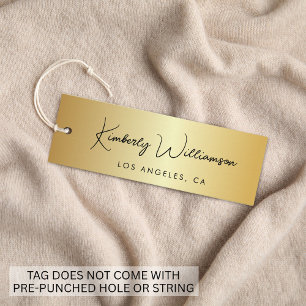 Chic Signature Script Gold Hang Tag
