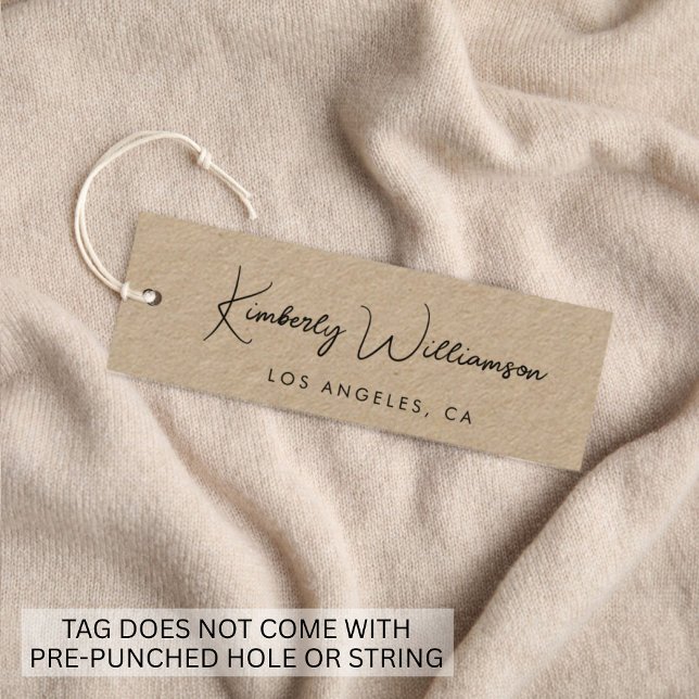 Chic Signature Script Kraft Paper Hang Tag (Empower your name in our signature script as your logo and brand identity)