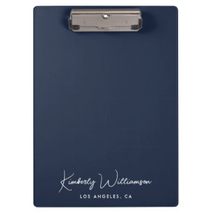 Chic Signature Script Monogram Blue Clipboard