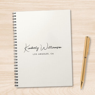 Chic Signature Script Monogram Business Notebook