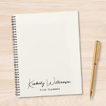 Chic Signature Script Monogram Business Planner<br><div class="desc">Plan ahead in style with this minimalist personalized light cream planner, designed for professionals who appreciate clean modern design. Featuring your monogram name showcased in a chic signature script, this planner blends functionality with refined personal branding. The understated cover design makes it ideal for work, school, goal setting, or daily...</div>