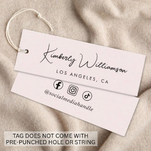 Chic Signature Script Personalized Pink Hang Tag