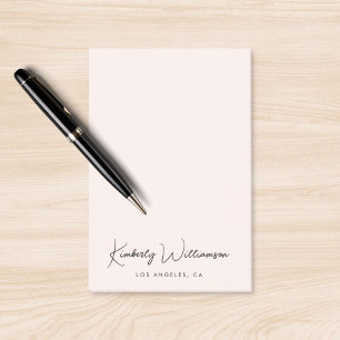 Chic Signature Script Pink Post-it Notes