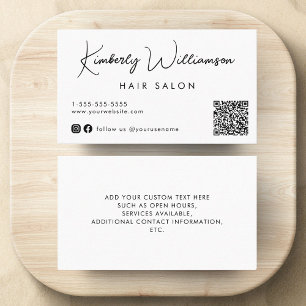 Chic Signature Script QR Code Business Card