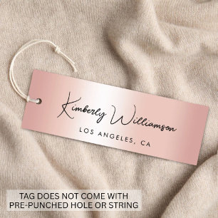 Chic Signature Script Rose Gold Hang Tag