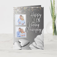 Chic Silver 4 Photos 25th Wedding Anniversary