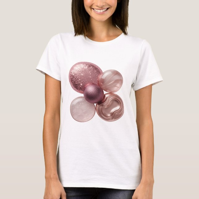 Chic Silver ABSTRACT ART Art Print T-Shirt (Front)