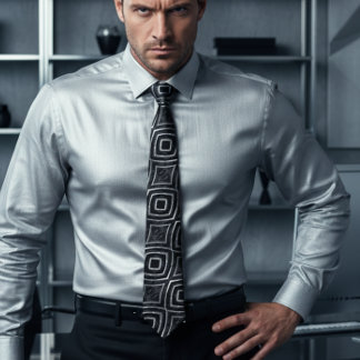 Chic silver and black sparkle wedding tie