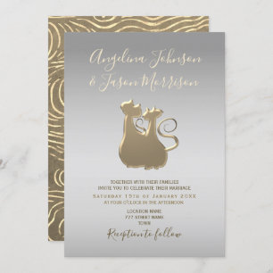 Chic Silver and Gold Wedding Invitation