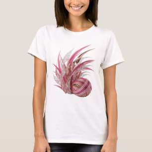 Chic Silver FANCY PINK AND GOLD CORDS Bold Design T-Shirt