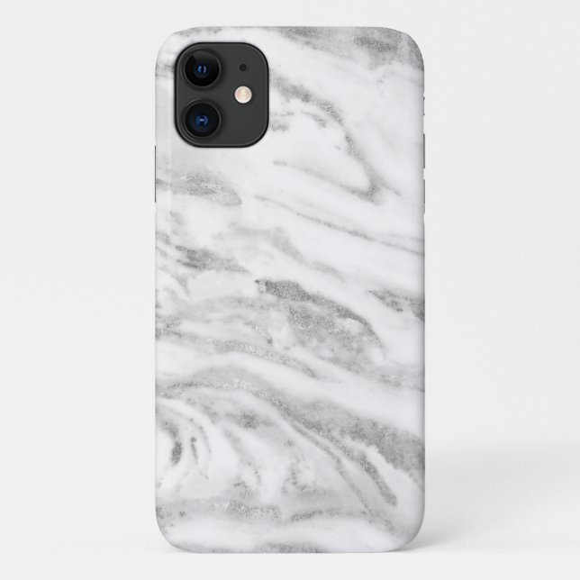 Chic Silver Foil Classic Marble Case-Mate iPhone Case (Back)