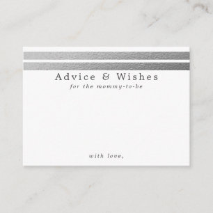 Chic Silver Foil Stripes White Advice Cards