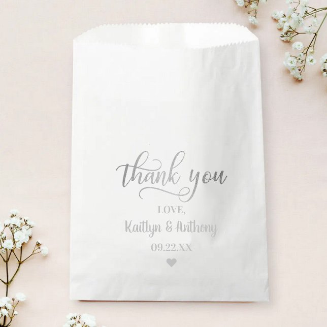 Chic Silver Foil Wedding Thank You Favour Bags (Creator Uploaded)