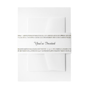 Chic Silver Glitter Trim - Belly Band Invitation Belly Band
