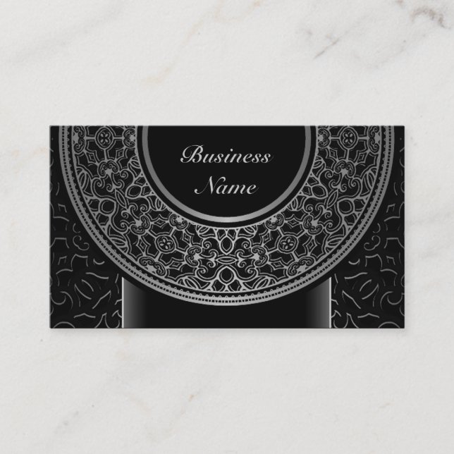 Chic Silver Medallion Business Card 3 (Front)
