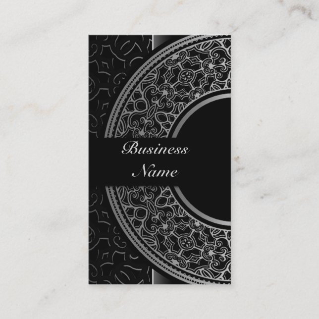 Chic Silver Medallion Business Card 4 (Front)