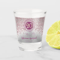 Chic Silver & Rose Gold Glitter 20th Birthday Gift