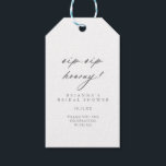 Chic Silver Sip Sip Hooray Bridal Shower   Gift Tags<br><div class="desc">These chic silver sip sip hooray bridal shower gift tags are perfect for a rustic wedding shower. The simple and elegant design features classic and fancy script typography in silver.</div>