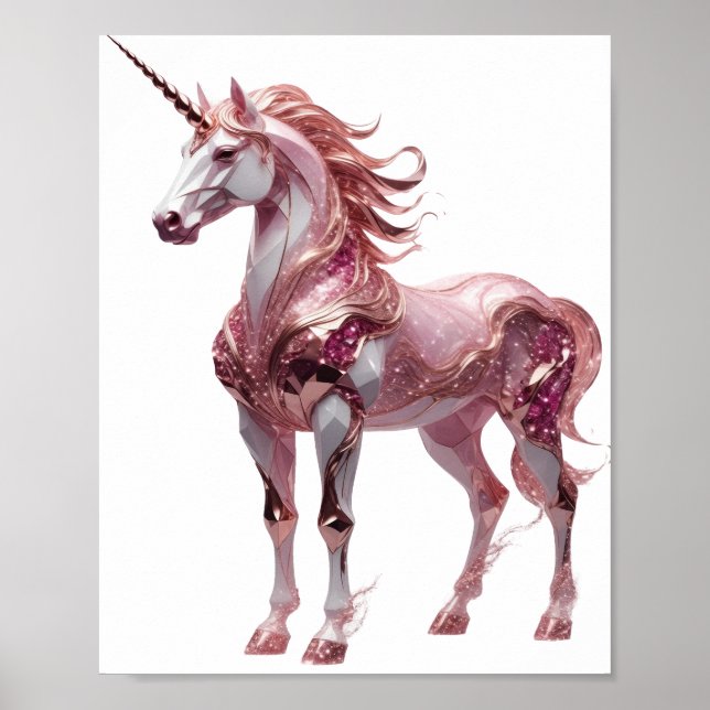 Chic Silver UNICORN Custom Design Poster (Front)