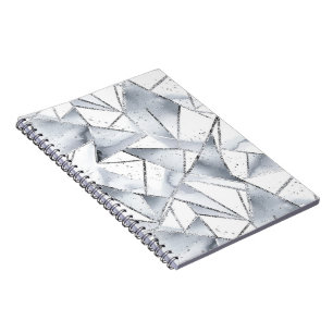 Chic Silver White Triangles Christmas Notebook