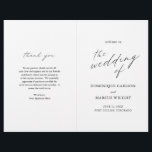 Chic Simple Elegant Budget Wedding Program<br><div class="desc">Simple budget Wedding Program with "the wedding of" in calligraphy along with your wedding details in black and white.  The inside has your order of ceremony and wedding party and the back has your personalised thank you message.  A minimalist design with chic typography for an elegant touch.</div>