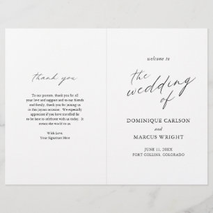 Chic Simple Elegant Budget Wedding Program