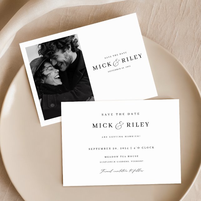 Chic Simple Elegant Photo Wedding Save The Date Invitation (Creator Uploaded)