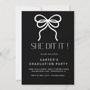 chic simple grd,Elgante Minimalist black and white Invitation