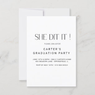 chic simple grd,Elgante Minimalist black and white Invitation