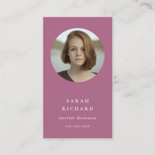 Chic Simple Minimal Rose Pink Professional Photo Business Card