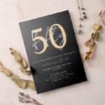 Chic Simple Minimalist Black Gold 50th Birthday Invitation<br><div class="desc">Chic Simple Minimalist Black Gold 50th Birthday Invitation</div>