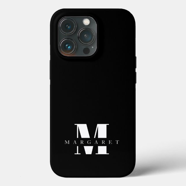Chic Simple Minimalist Bold Letter Monogram Name Case-Mate iPhone Case (Back)