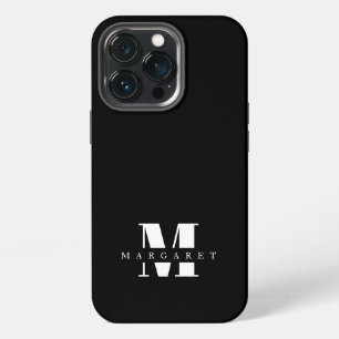 Chic Simple Minimalist Bold Letter Monogram Name iPhone 13 Pro Case