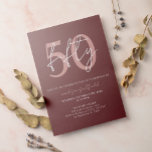 Chic Simple Minimalist Burgundy 50th Birthday Invitation<br><div class="desc">Chic Simple Minimalist Burgundy 50th Birthday Invitation</div>