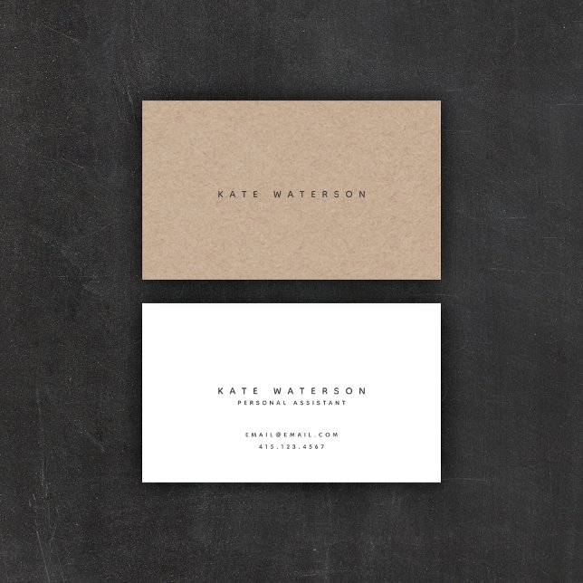 Chic Simple Minimalist Kraft Paper Business Card (Creator Uploaded)