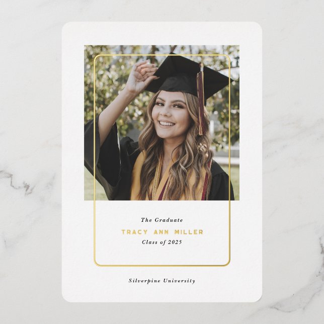 Chic Simple Modern Graduation Announcement (Front)