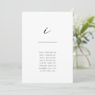 Chic + Simple Modern Script Alphabetical Seating I