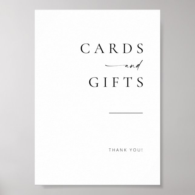 Chic + Simple Modern Script Wedding Cards + Gifts Poster (Front)
