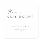 Chic + Simple Modern Script Wedding Favour Sticker