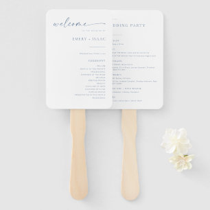 Chic + Simple Modern Wedding Program Fans   Blue