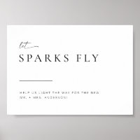 Chic + Simple Modern Wedding Sparkler Exit Sign