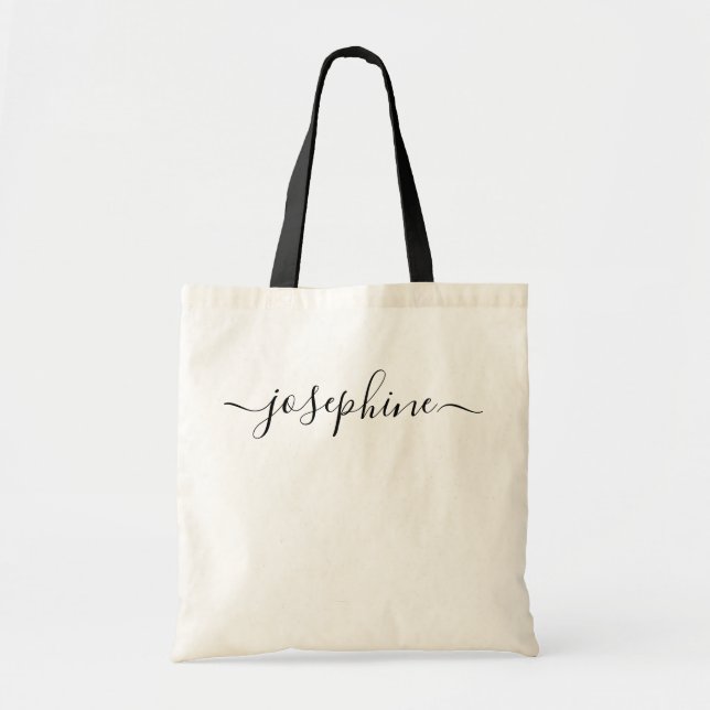 Chic Simple Name Script Personalised Tote Bag (Front)