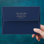 Chic Simple Navy Blue and Gold Return Address<br><div class="desc">Add a stylish personalised touch to invitations, announcement cards, save the dates and thank you notes with chic navy blue and gold return address envelopes. All wording on this template is simple to customise. For a different envelope colour, simply select the desired colour from the options menu on the product...</div>