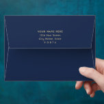 Chic Simple Navy Blue and Gold Return Address Envelope<br><div class="desc">Add a stylish personalised touch to invitations, announcement cards, save the dates and thank you notes with chic navy blue and gold return address envelopes. All wording on this template is simple to customise. For a different envelope colour, simply select the desired colour from the options menu on the product...</div>