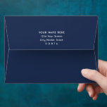 Chic Simple Navy Blue and White Return Address<br><div class="desc">Add a stylish personalised touch to invitations, announcement cards, save the dates and thank you notes with chic navy blue and white return address envelopes. All wording on this template is simple to customise. For a different envelope colour, simply select the desired colour from the options menu on the product...</div>