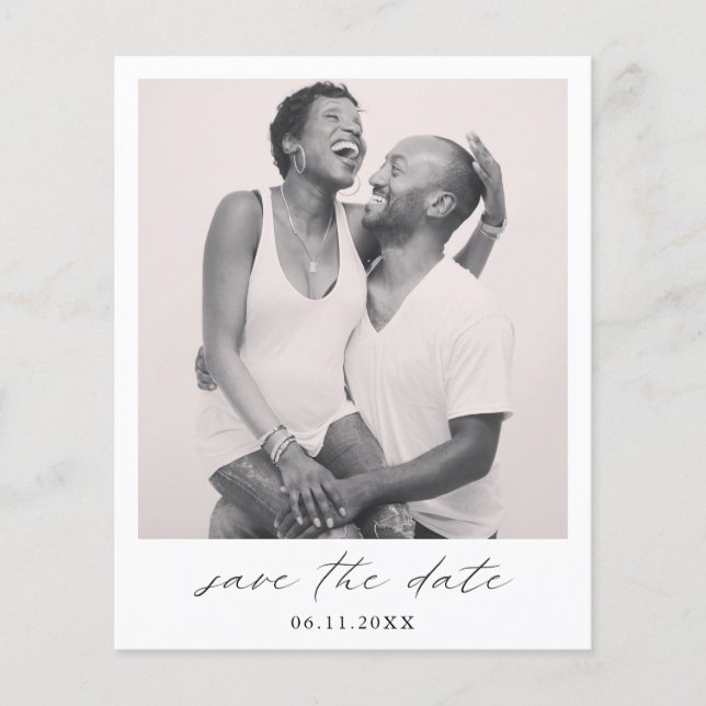 Chic Simple Photo Budget Wedding Save The Date Flyer (Front)